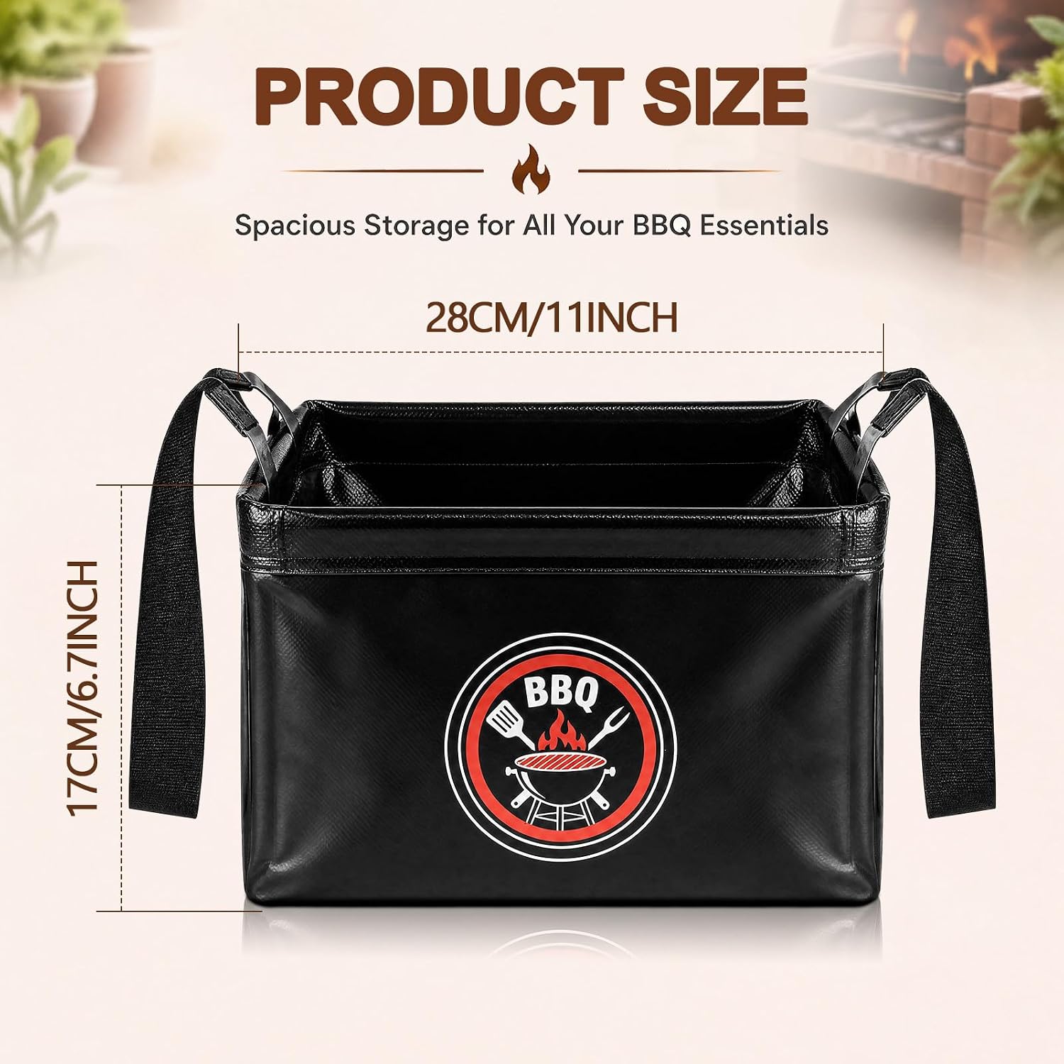 Mifoci Black 15L Grill Brush Water Bucket Dunk Tank, Large Capacity Square Foldable Collapsible Cleaning Bucket with Support Frame for BBQ Grill Tool Cleaning, Camping and Outdoor Use