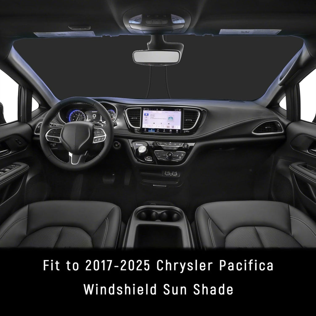Windshield Sun Shade for Chrysler 2017-2025 2026 Pacifica Accessories (OEM Size) Auto Interior Front Window Sun Visor Heat Protection