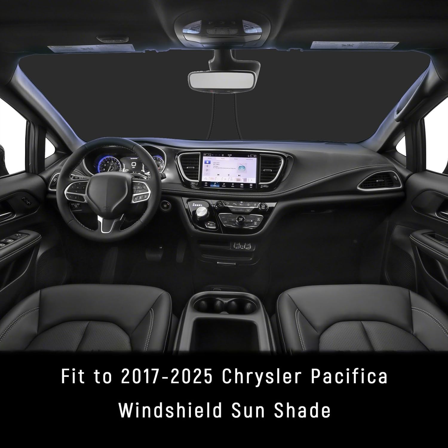 Windshield Sun Shade for Chrysler 2017-2025 2026 Pacifica Accessories (OEM Size) Auto Interior Front Window Sun Visor Heat Protection