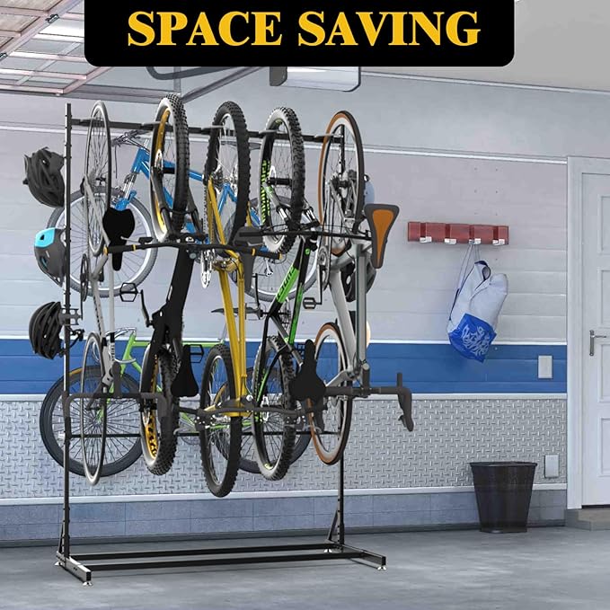 Freestanding Bike Storage Rack for 5 Bikes, Bike Racks for Home and Garage - Image 8