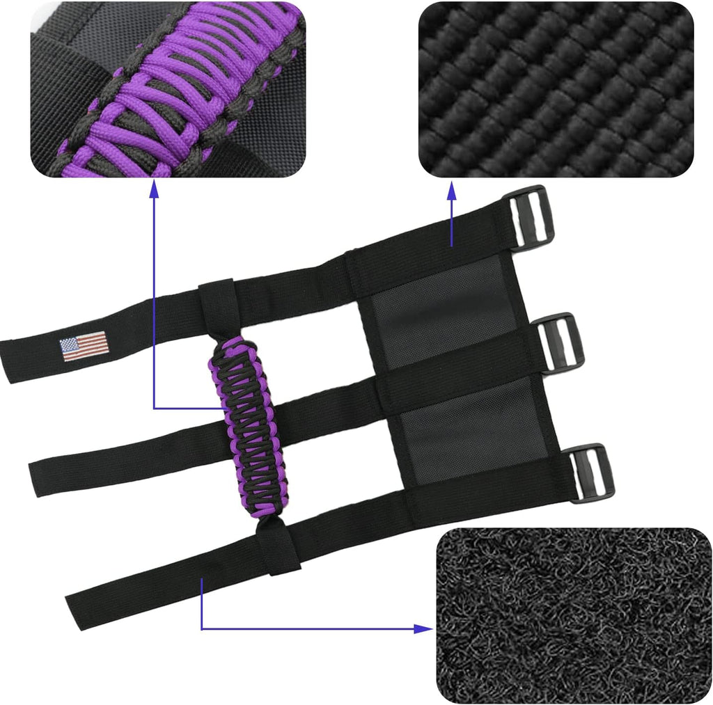 4 X Roll Bar Grab Handles Grip Handle Compatible with Jeep Wrangler JLU JK JKU TJ YJ LJ JT JL & Gladiator JT 1955-2022 UTV & ATV(Purple)