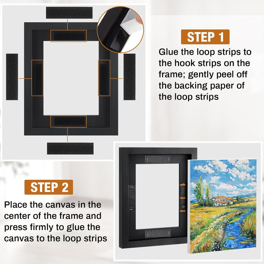 qunclay 4 pcs 8x10 inch canvas floating frame, package contents