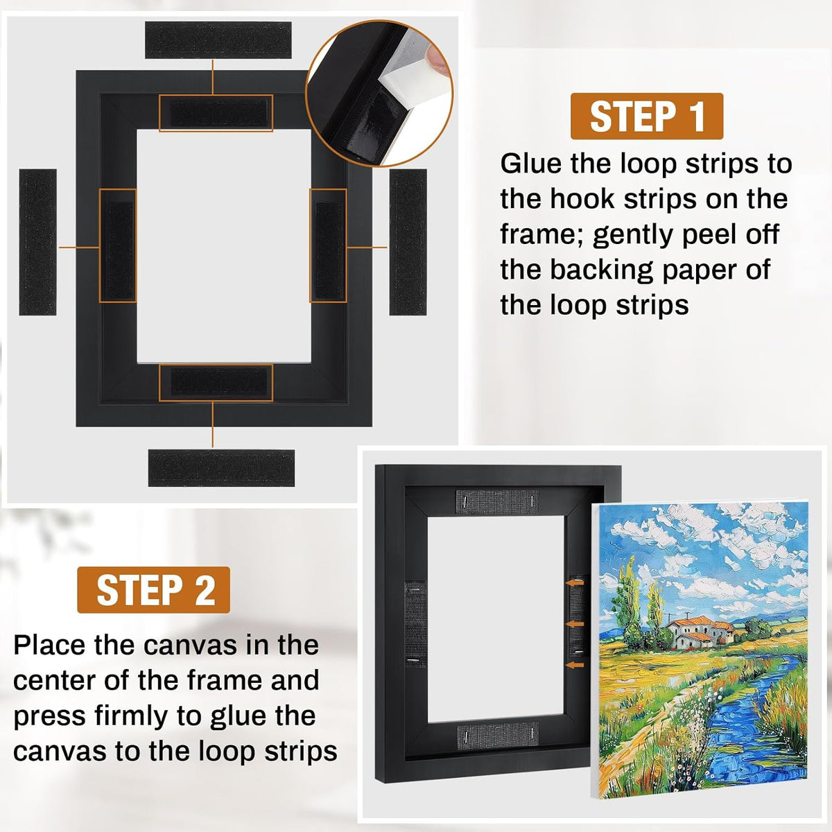 qunclay 4 pcs 8x10 inch canvas floating frame, package contents