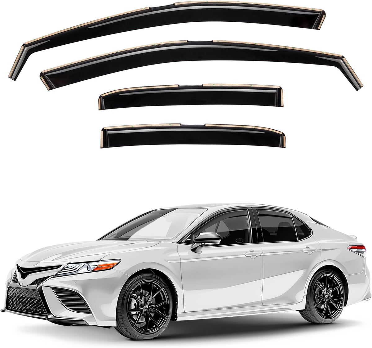 Window Deflectors Smoke Tinted in-Channel Side Window Vent Visor Deflectors