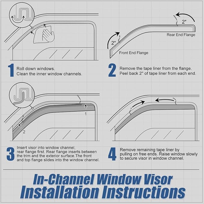 Auto Dynasty 2Pcs Carbon Fiber Pattern Window Visors Compatible - Image 5