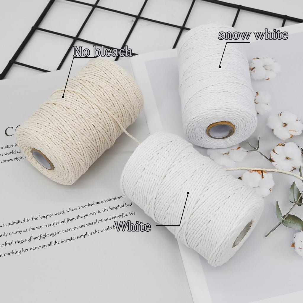 Leecogo Cotton Butcher's Twine, 500 Feet, Unbleached Kitchen Twine String for Cooking, Roasting, Crafts