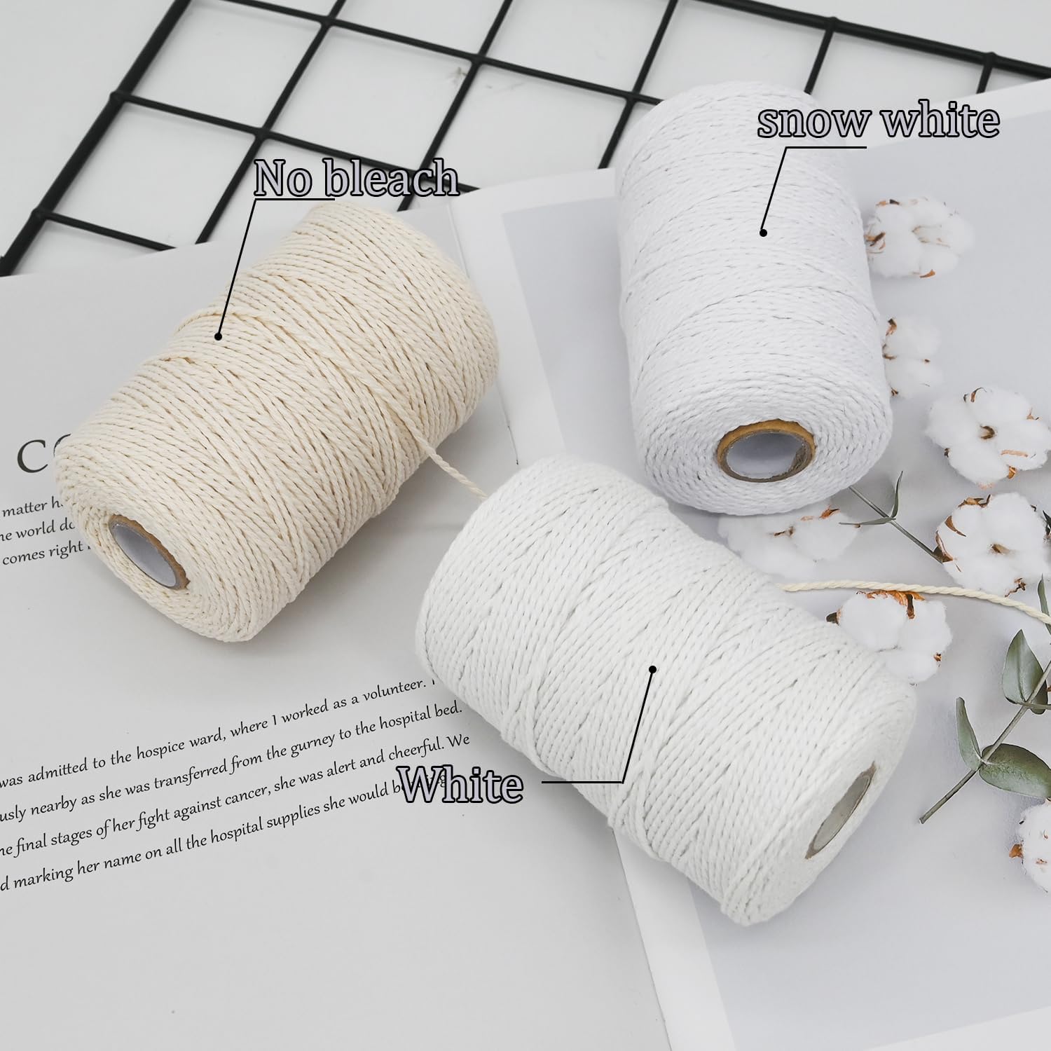 Leecogo Cotton Butcher's Twine, 500 Feet, Unbleached Kitchen Twine String for Cooking, Roasting, Crafts
