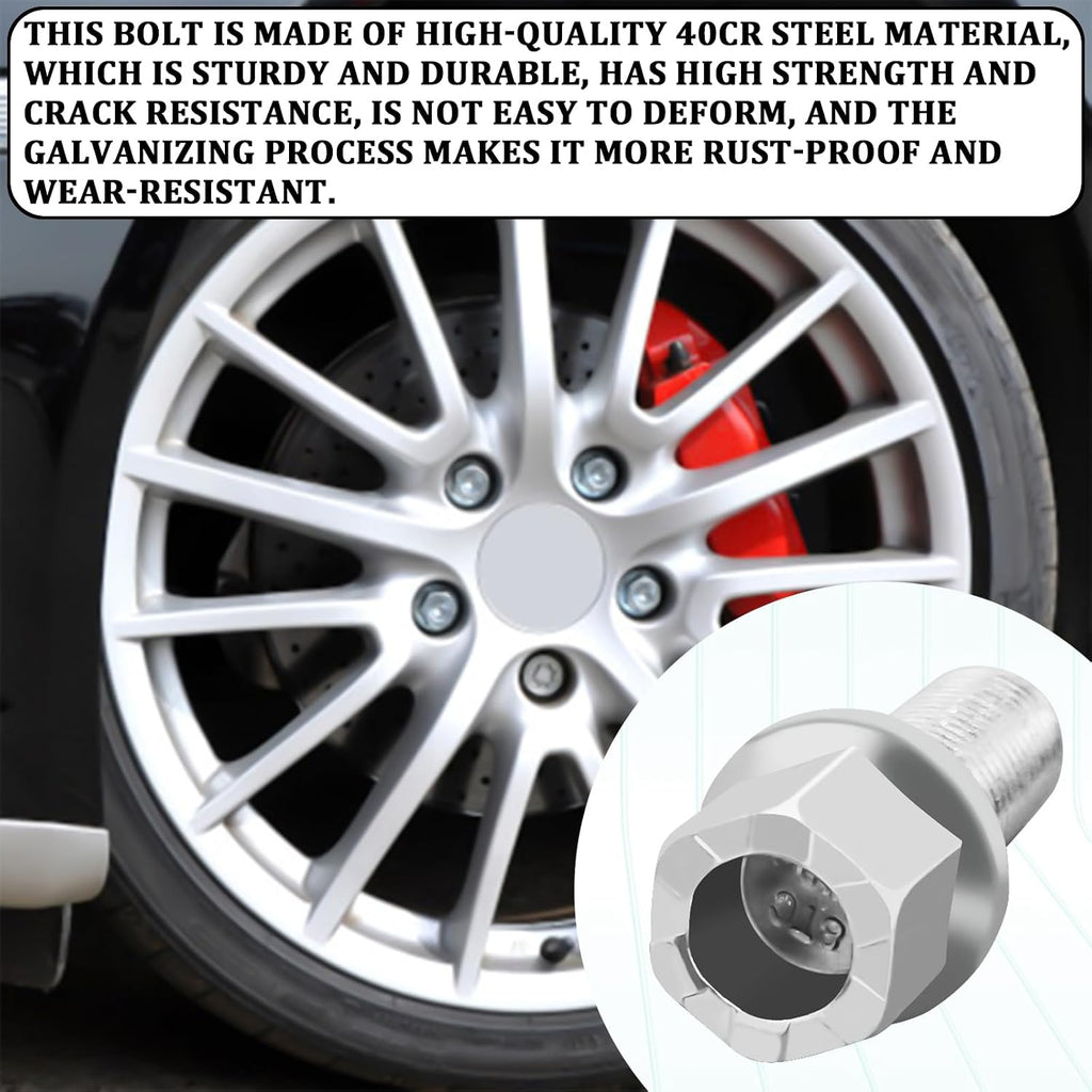 Wheel Bolts M14x1.5 Lug Bolts Wheel Studs WHT001812 Ball Seat Wheels Lug Bolt Alloy Steel 27mm Shank Length Chrome Replace Bolt Studs Hub Screws with Nuts for Audi Seat Skoda VW