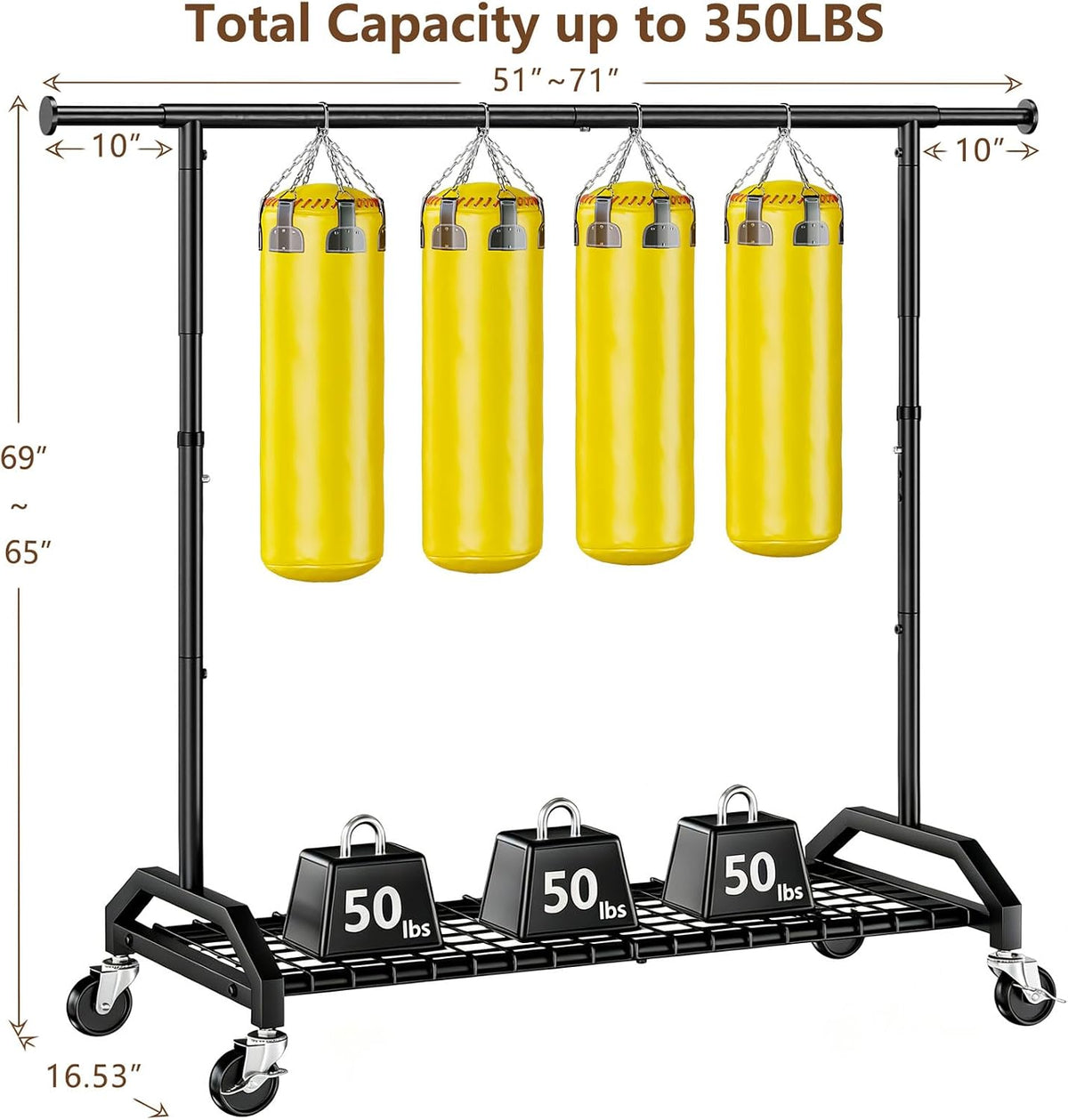 wiracks heavy duty clothes rack for hanging clothes shown in use