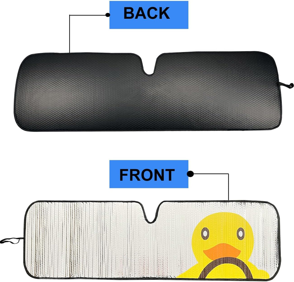Windshield Sun Shade for Jeep Wrangler JK JKU JL JLU1997-2024,Window Sun Visor for UV Rays & Heat Protection,Duck Windshield Sunshade