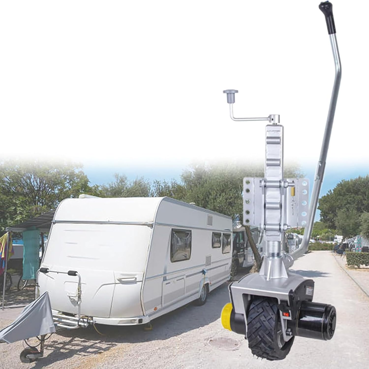 Electric Trailer Dolly with Wheel, Motorized Jack for Easy RV and Boat Moving, Adjustable Height Universal Fit