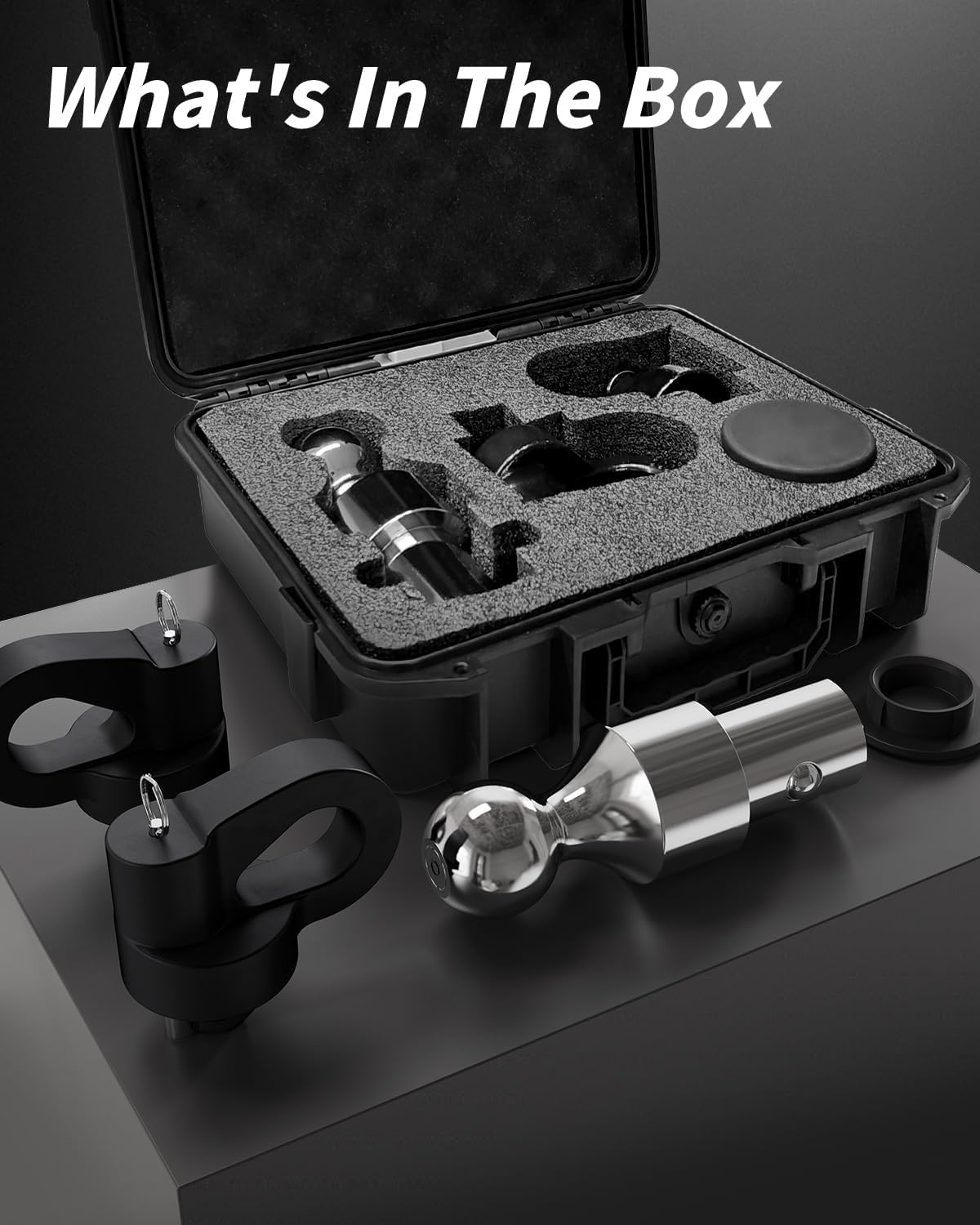 60692 Puck System Gooseneck Hitch Ball Kit with Box, Fit for 2013-2024 Ford F250 F350 F450, 2016-2024 Chevrolet GMC 2500HD 3500HD & Nissan Titan XD, 2-5/16“ Ball kit, 30K lbs GTW/7.5K lbs VTW