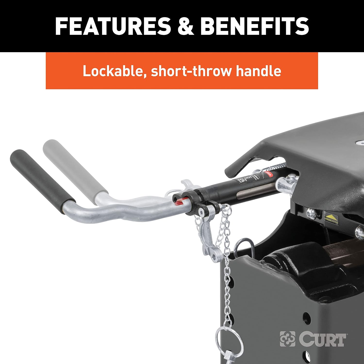 CURT 16130 Q20 5th Wheel Hitch, 20,000 lbs, Black