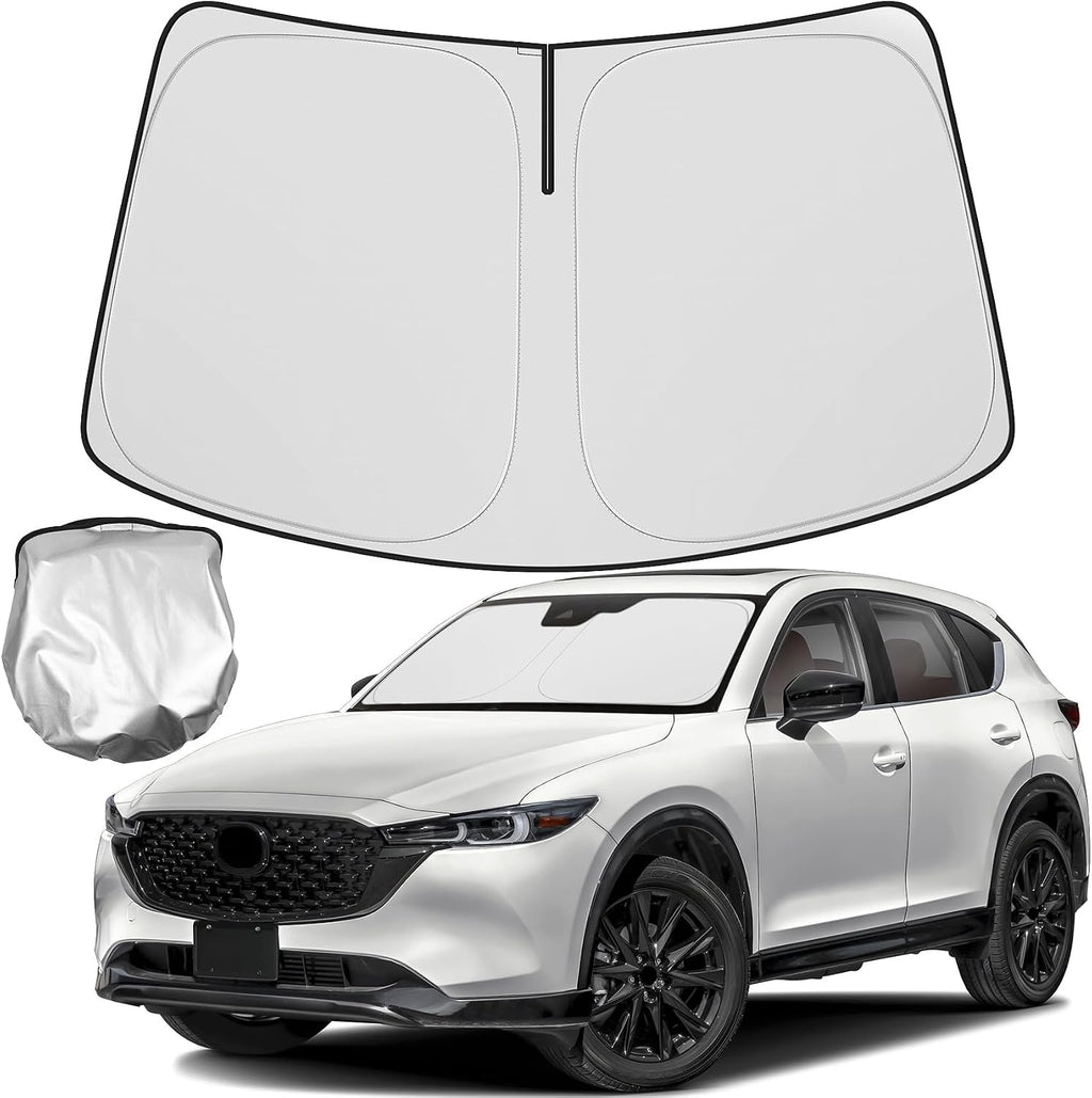 Windshield Sun Shade Compatible for Mazda CX5 CX-5 2017-2023 2024 2025 2026 Accessories Foldable Front Window Sunshade Sun Visor Protector Block UV Rays
