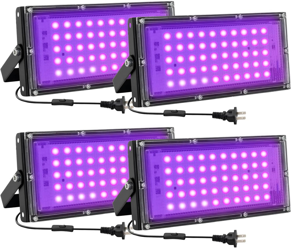50W LED Black Lights for Glow Party, IP65 Waterproof UV Blacklight Floodlight...