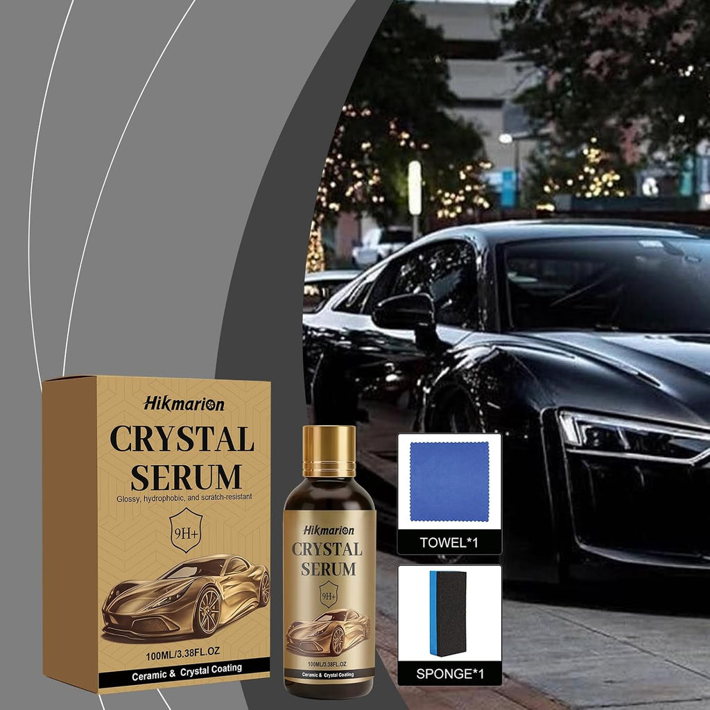 VelnovaFlo® Crystal Serum 9H+ Graphene Ceramic Coating, Advanced Auto Car Detailing Coat Restore for Paint Glass Wheel, Gloss Boost Hydrophobic Scratch Resistant, 100ML with Accessories