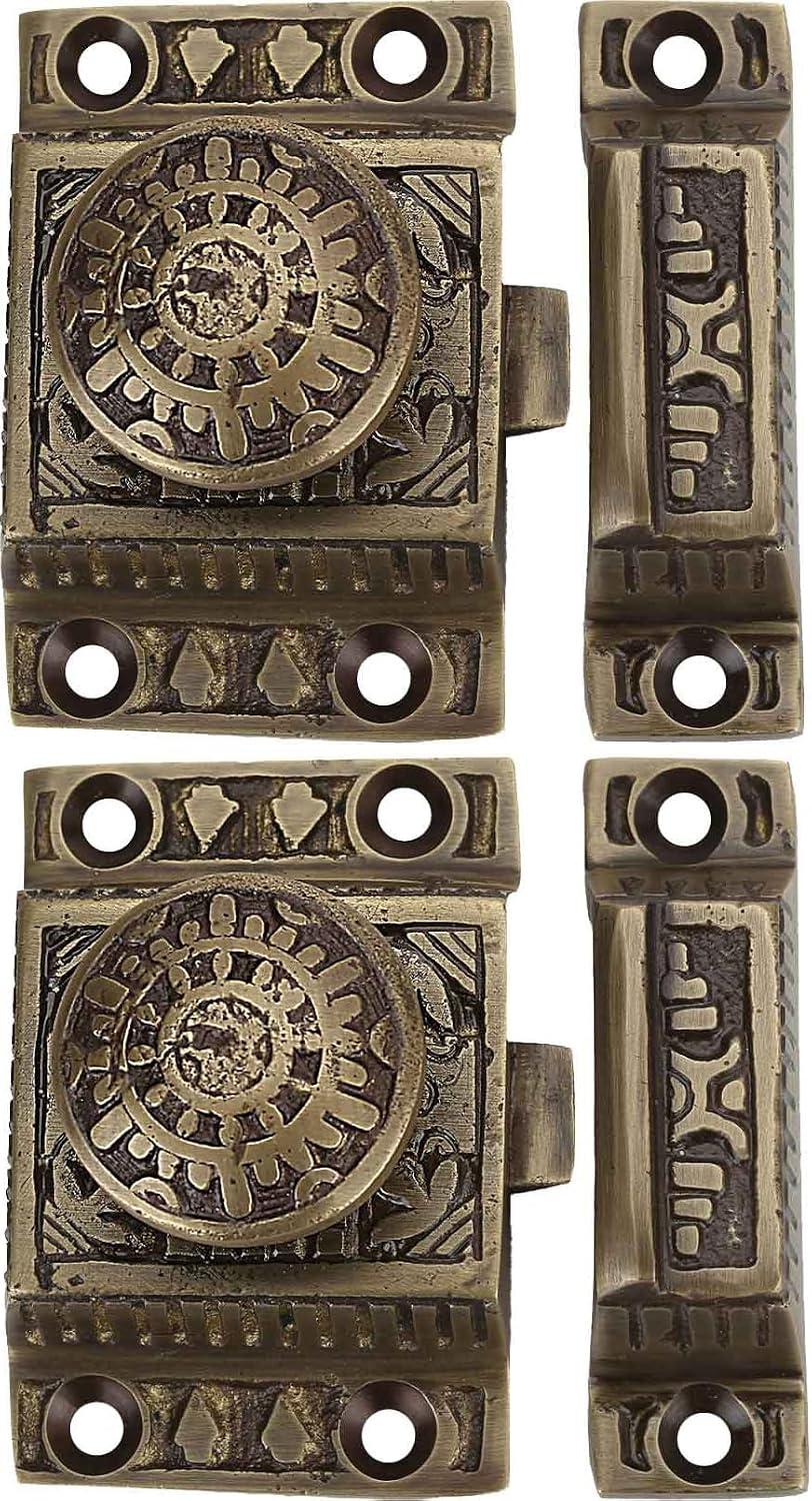 a29 cabinet latch, solid brass, windsor design, set, main product view