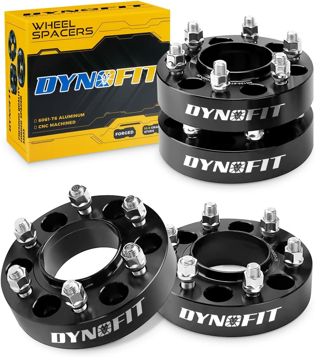 Dynofit 1.5in 6x135 Hub-Centric Wheel Spacers for F150, 87.1mm Hub Bore, M14x1.5 Thread, Forged 6-Lug Wheel Adapters for 2015-2026 Ford F-150, Expedition & Navigator, 4 Piece Spacers