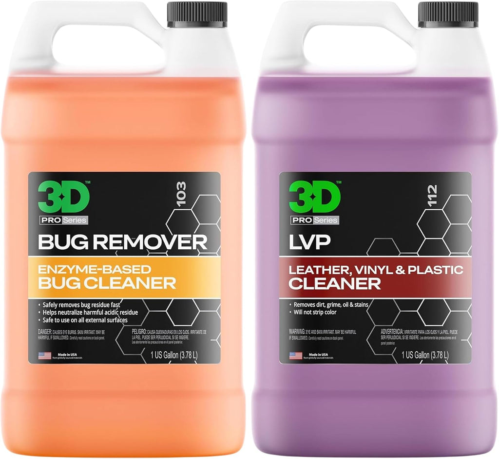 3D Bug Remover + LVP Interior Cleaner – Exterior Insect Remover & Deep Interior Surface Cleaner – 1 Gallon Each