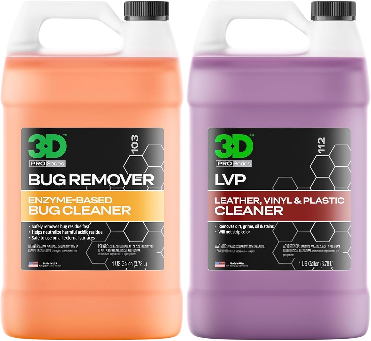 3D Bug Remover + LVP Interior Cleaner – Exterior Insect Remover & Deep Interior Surface Cleaner – 1 Gallon Each