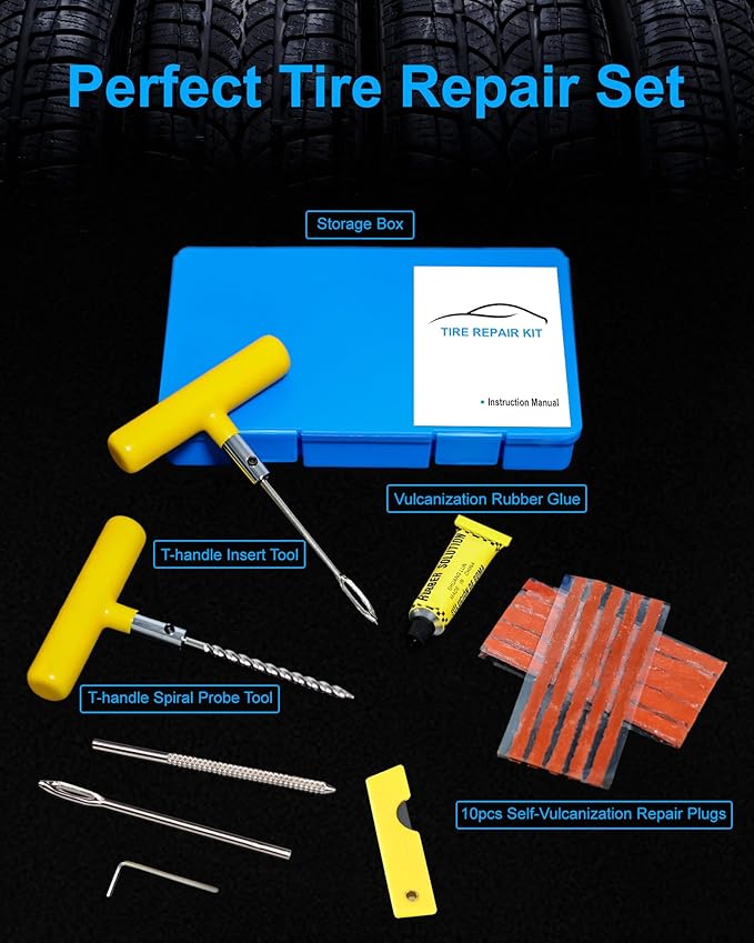 Tire Repair Kit with Plugs, Tire Plug Kit Heavy Duty Professional - Image 2