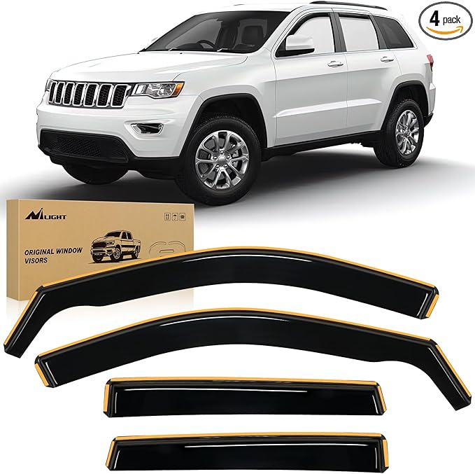 Nilight in Channel Rain Guards for Jeep Grand Cherokee 2011 2012 2013 2014 2015 by Nilight