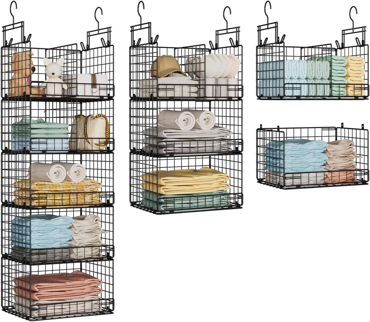 vygrow 5 tier hanging closet organizer with adjustable, main product view