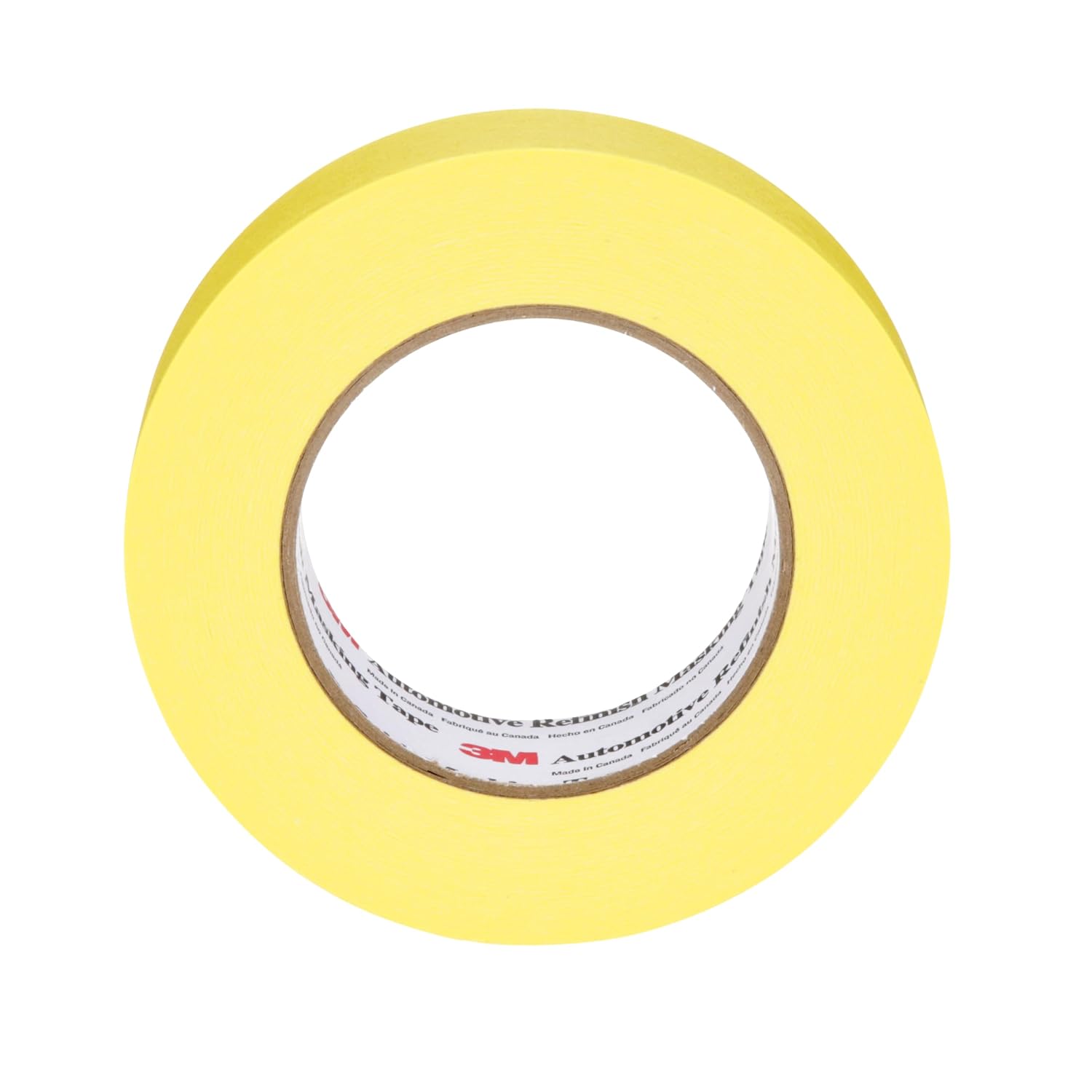 3M Automotive Refinish Masking Tape 388N, 06654, 36 mm x 55 m, Yellow, Crepe Backing, Moisture Resistant, Multi-Purpose