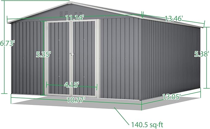 Large Outdoor Storage Shed, Utility Tool Shed Storage House - Image 2