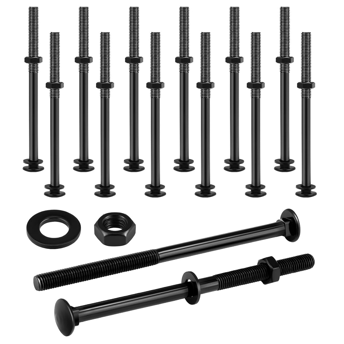 zonon 12 sets 1/2 x 8 inch black, main product view