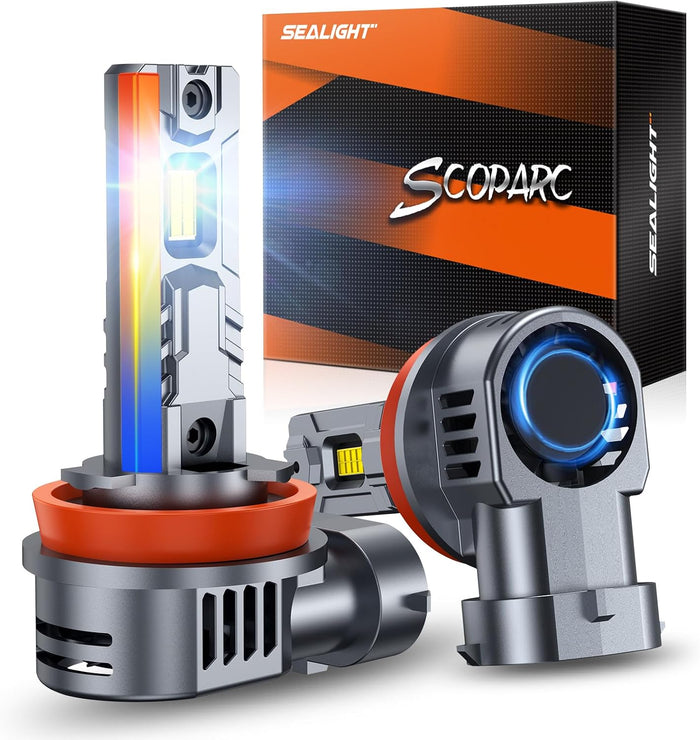 SEALIGHT H11 H8 H9 H16 Bulbs, 1:1 Design 50000LM (Pack of 2)