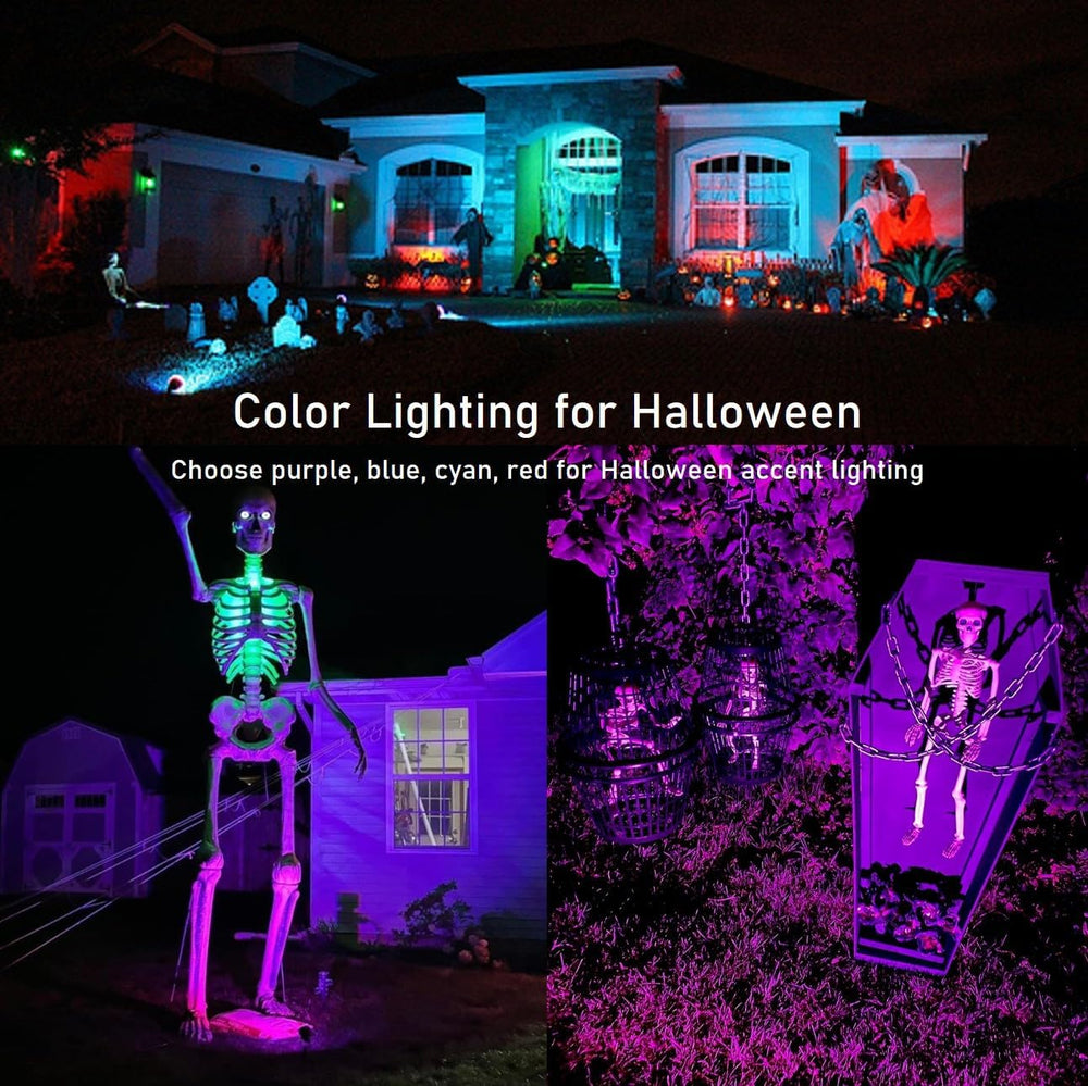 TOVEENEN 25W Color LED Outdoor Landscape Spotlight with Strobe Lighting - Wat...