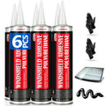 [6 pack] polyurethane windshield adhesive, windshield sealant black, main product view