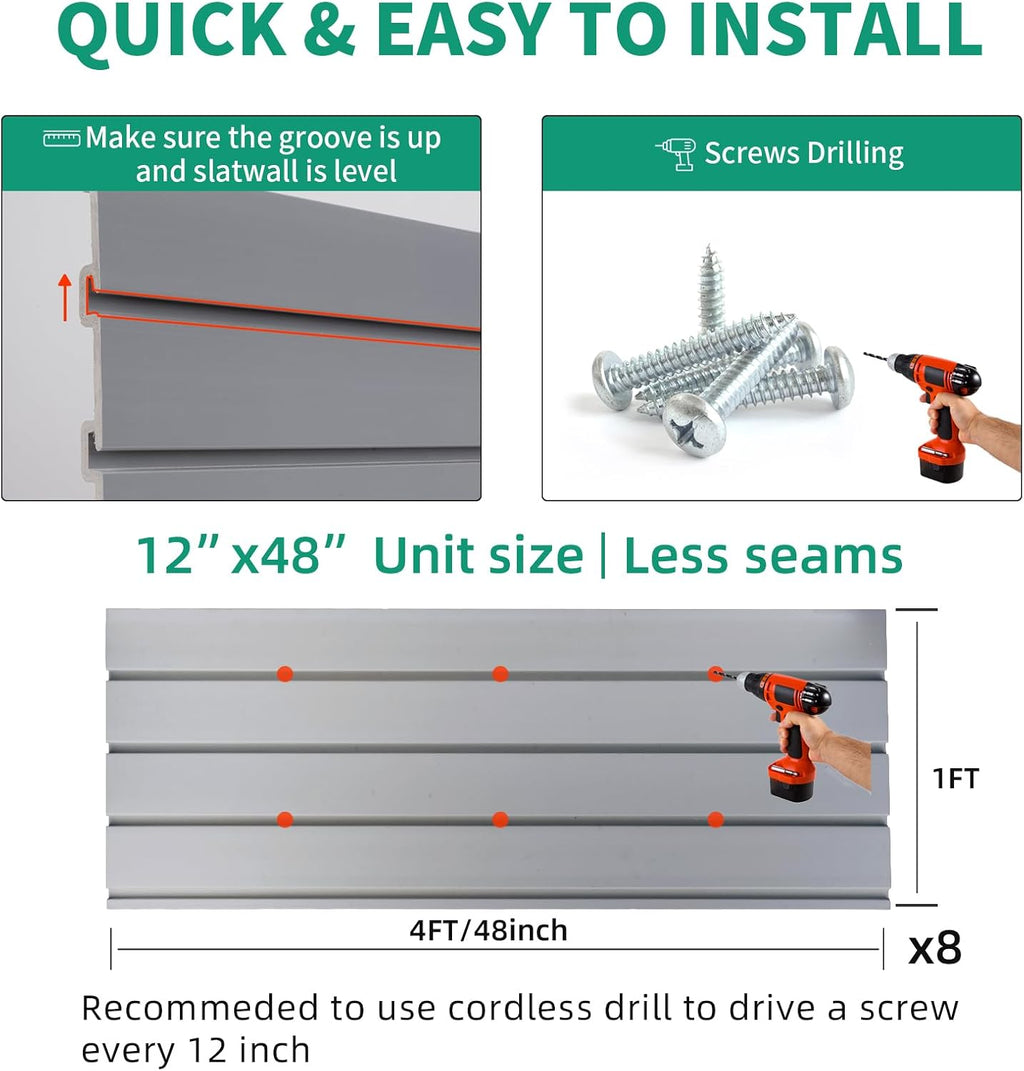 frayscent slat wall paneling garage slat wall storage, side view