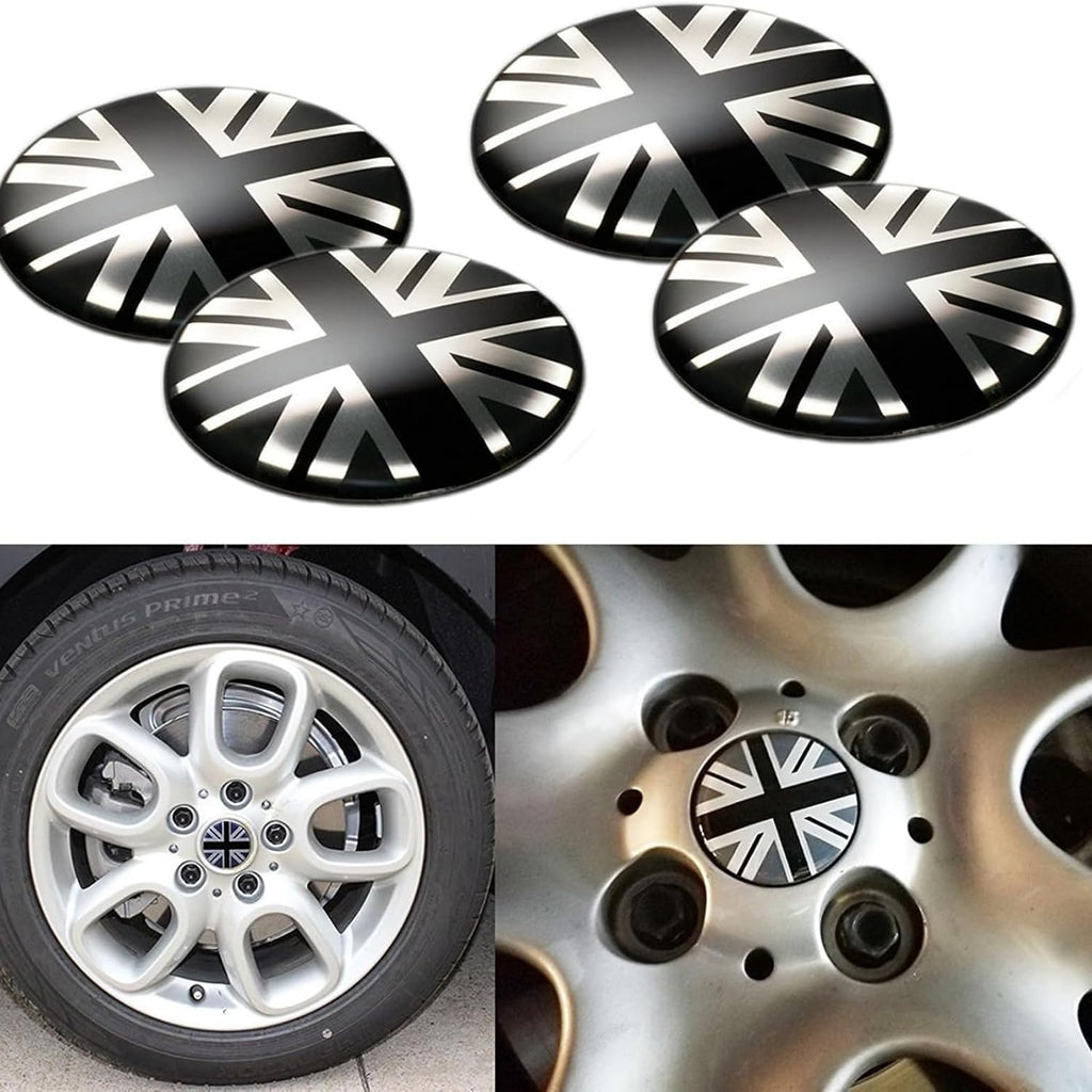 4PC Epoxy Car Styling Wheel Center Hub Caps Emblem Badge Replacement for MINI Cooper (Union Jack G)