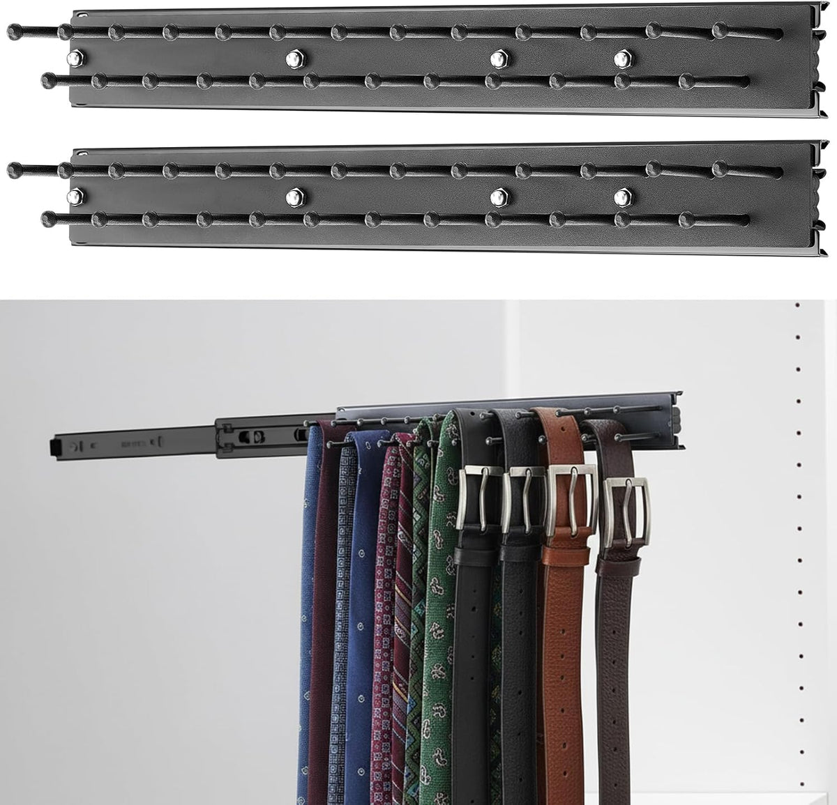 blulu 2 pcs 13.8'' sliding tie rack hangers, main product view