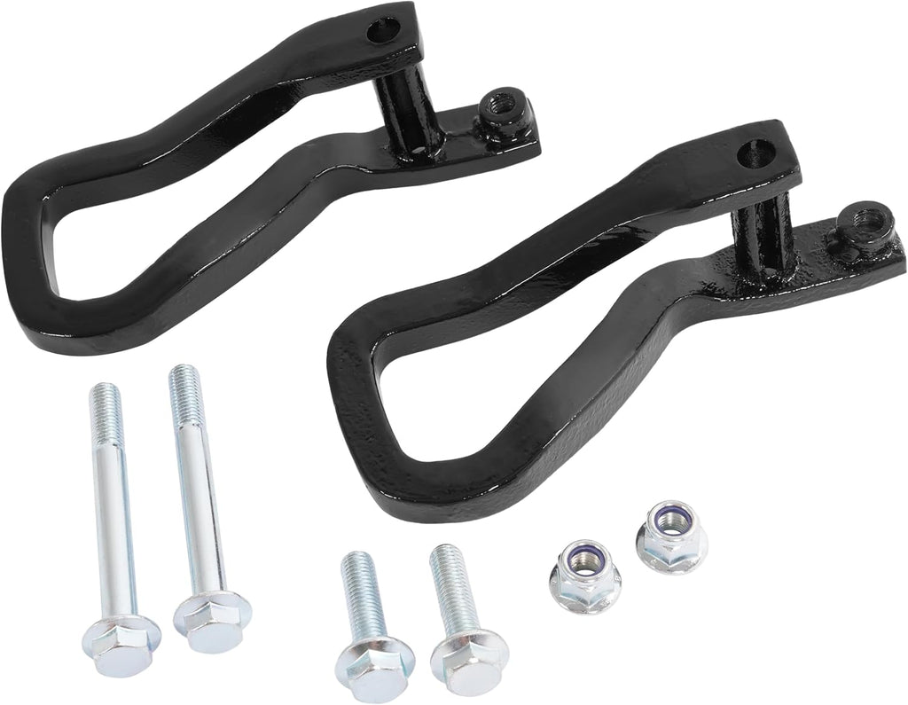 ALMULOO 2PCS Front Tow Recovery Hooks W/Bolts Compatible with 2019-2026 GMC Sierra 1500/2022 GMC Sierra 1500 Limited Replacement for 84195907 Steel (Black)