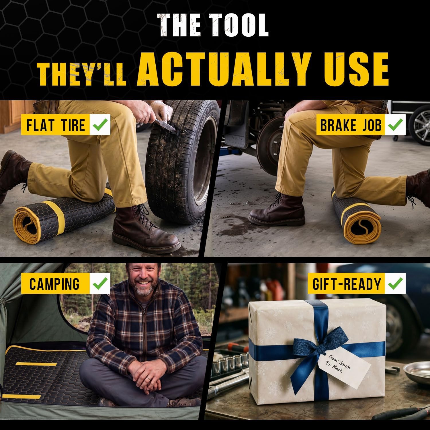 Magic Rolling Creeper Mat Portable Mechanics Mat | Low Clearance, Foldable Garage Padded Mat, For Under Car Repair, Storage Bag Included, Cool Gifts for Men Dad Father