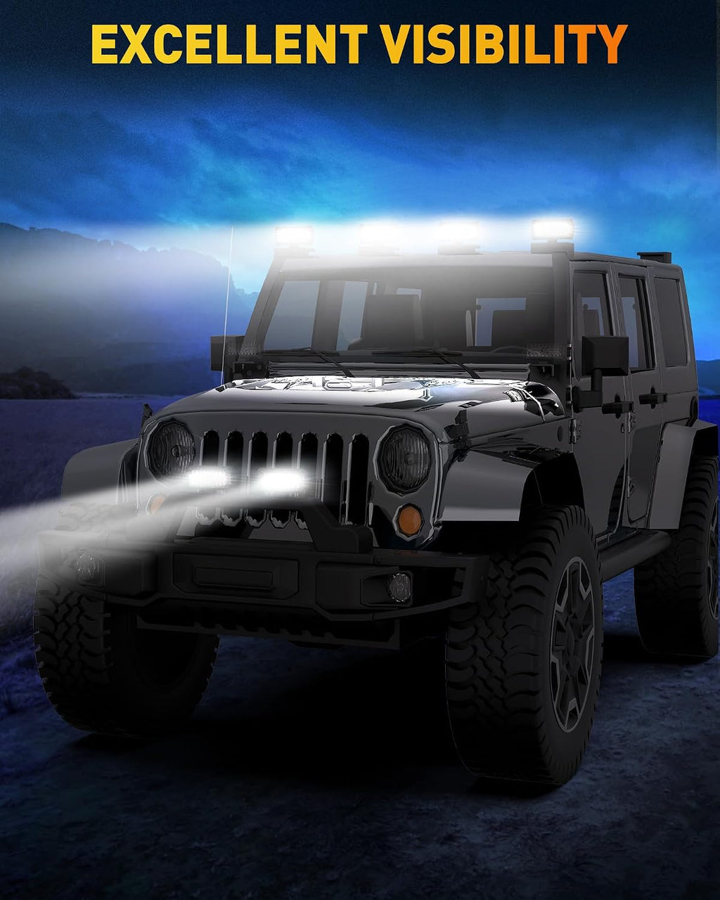 naoevo 7 inch led light bar, 720w 72,000lm, view 9