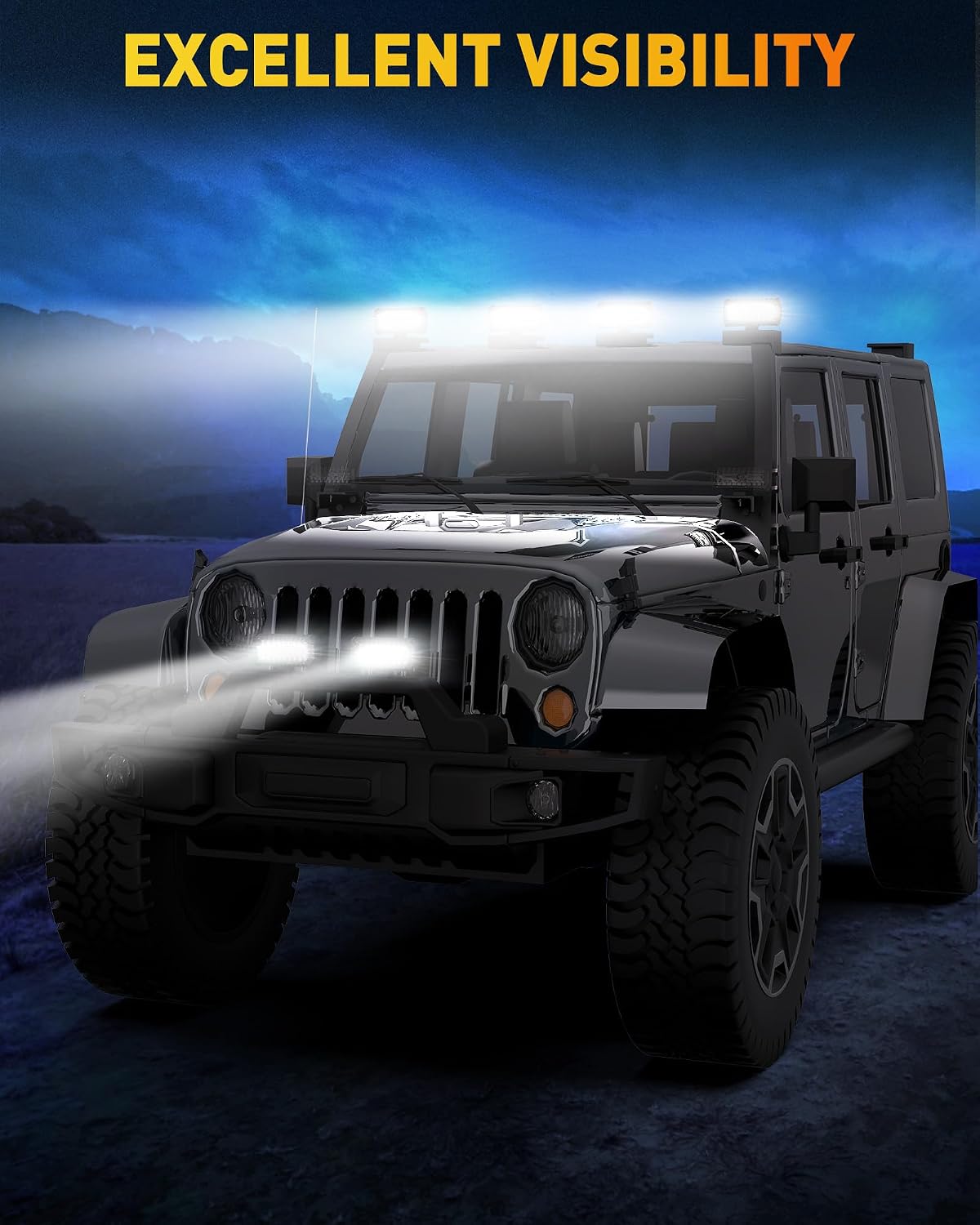 naoevo 7 inch led light bar, 720w 72,000lm, view 9