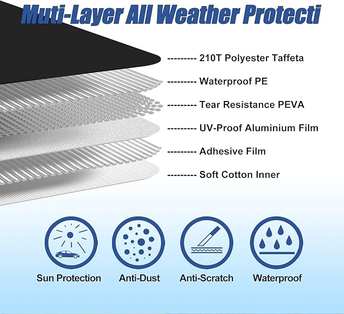 Waterproof Car Covers for 2021-2023 Hyundai Santa Cruz 210T Custom Outdoor - Image 3