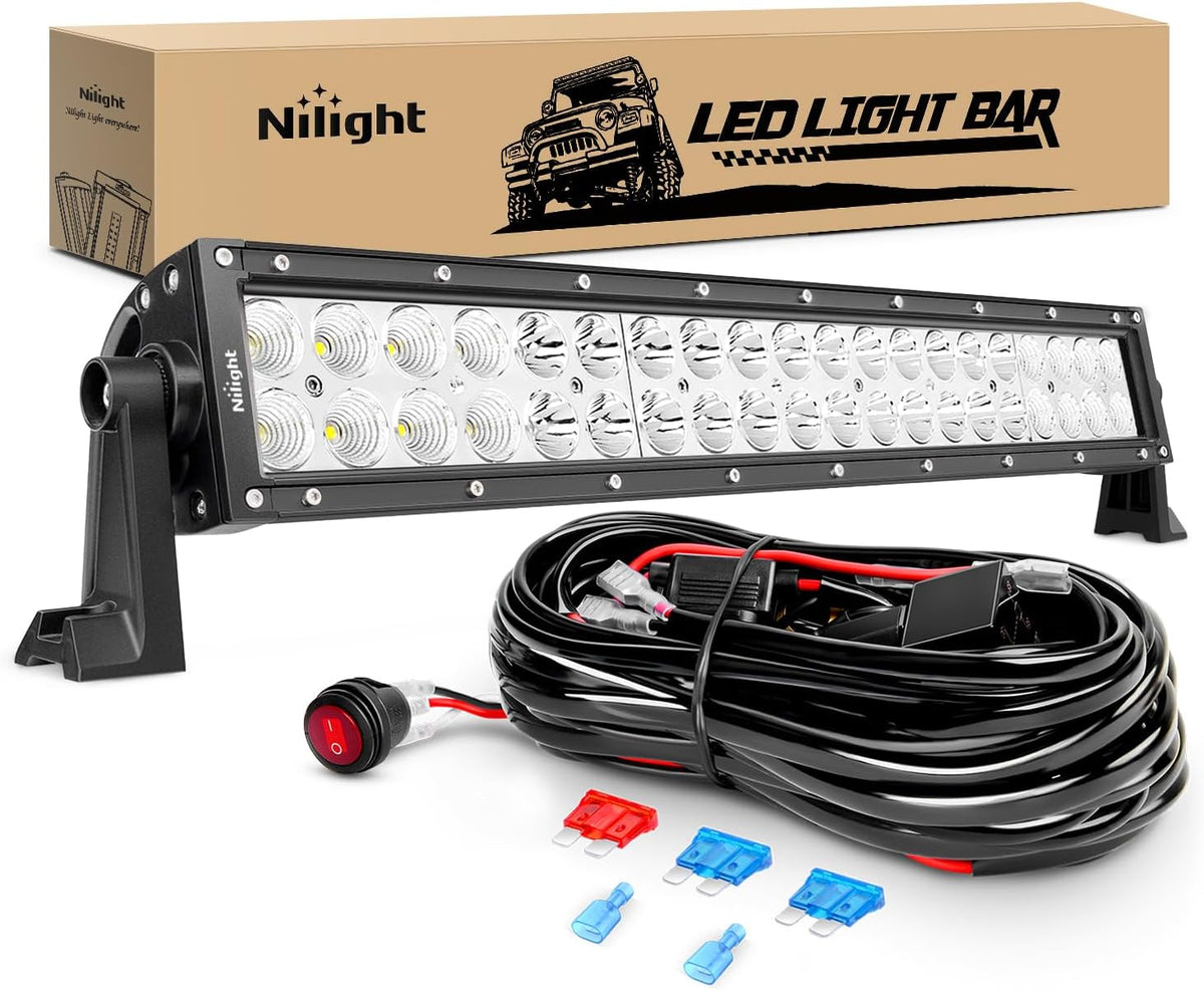 nilight led light bar 22inch 120w spot flood, main product view