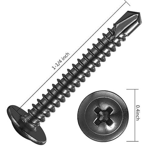 #8×1-1/4” for Sheet Metal Self-Tapping Screws 410 Black Stainless Steel Truss - Image 2