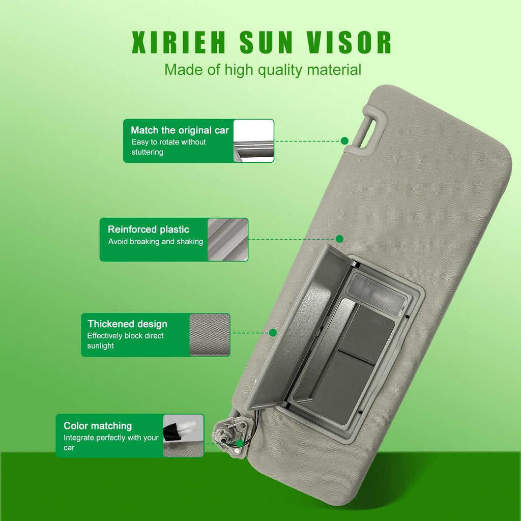 Sun Visor Fit for Nissan Titan 2004-2024 for QX56 Armada 2004-2014 Replace 96401-EZ10 with Vanity Light/with Makeup Mirror (Gray(Left Driver Side))