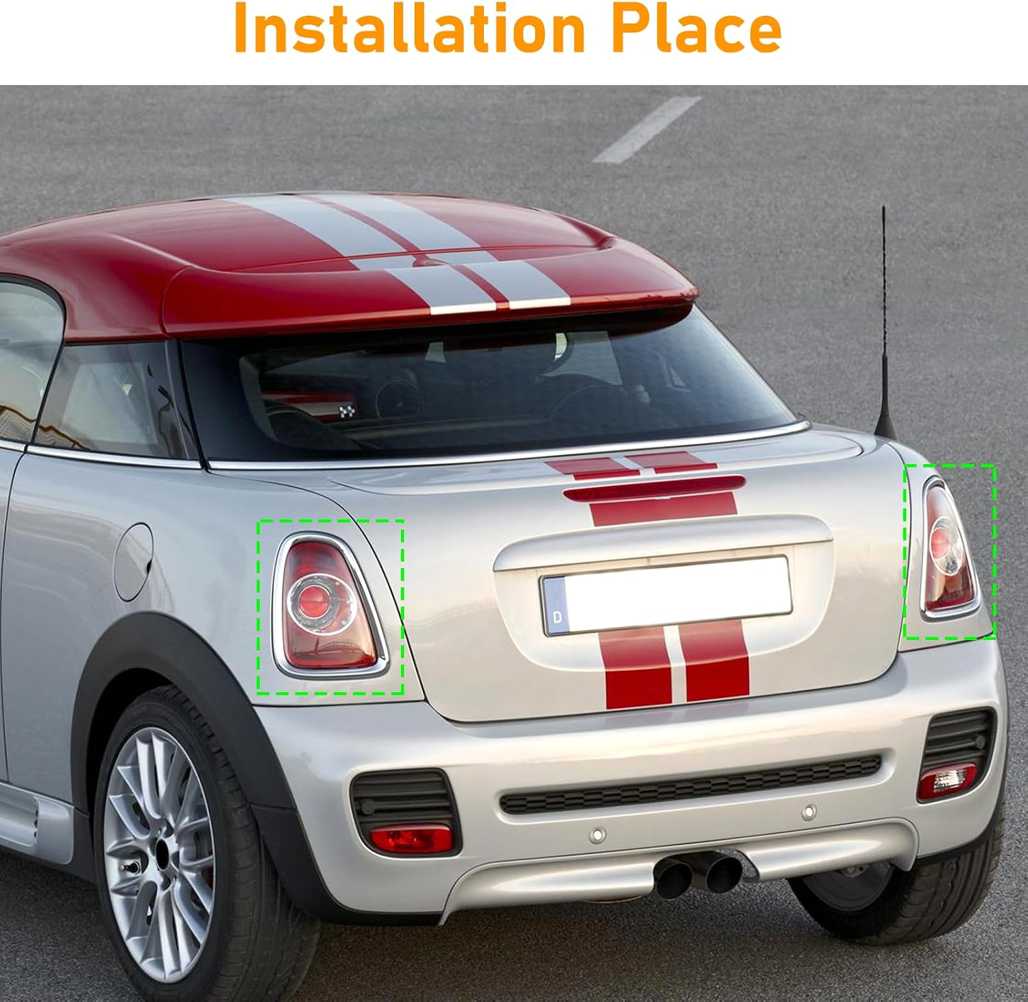 Compatible with MINI Cooper Taillight Trim Ring 2007-2014,R55 R56 R57 Rear Tail Light Lamp Assembly Cover Bezel for Driver Passenger Side,Replacement 51132752243,51132752244,Chromed,1 Pair