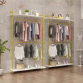 modern simple 2 tier metal and wood garment, main product view