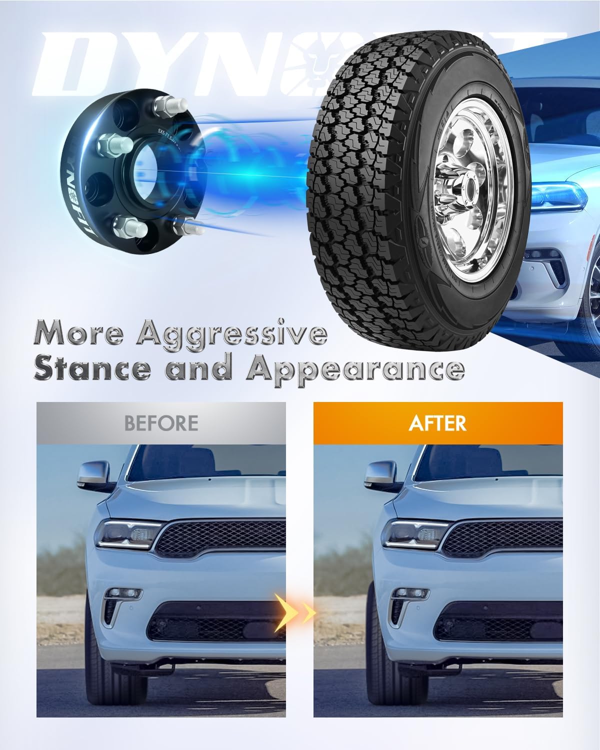 dynofit 1.5" Wheel Spacers for Je/ep JL JT WK WL, 5x5(5x127) HubCentric 71.5mm Thread M14x1.5 for 2018-2026 Wrangle, 2011-2026 Grand Cherokee, 2019-2026 Gladiator, 4 Pcs Forged Aluminum Spacers