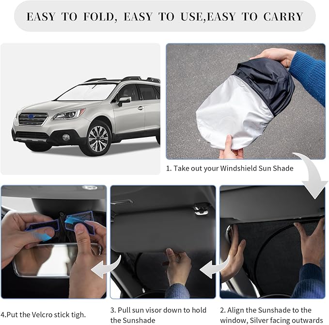 Sun Shade Sunshade for Subaru Outback Windshield Cover, 4-Layer Front Window - Image 6