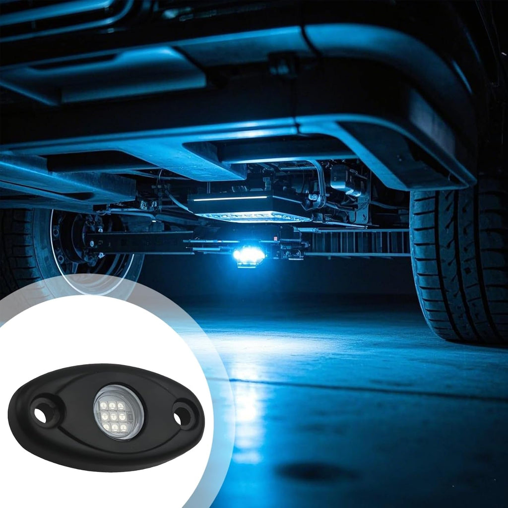 12 Blue Led Underglow Lights for Trucks, Cars & Boats, 9W Waterproof Led Set with Aluminum Housing, 2.8X1.3X0.4 Inches, Ip67 Rated