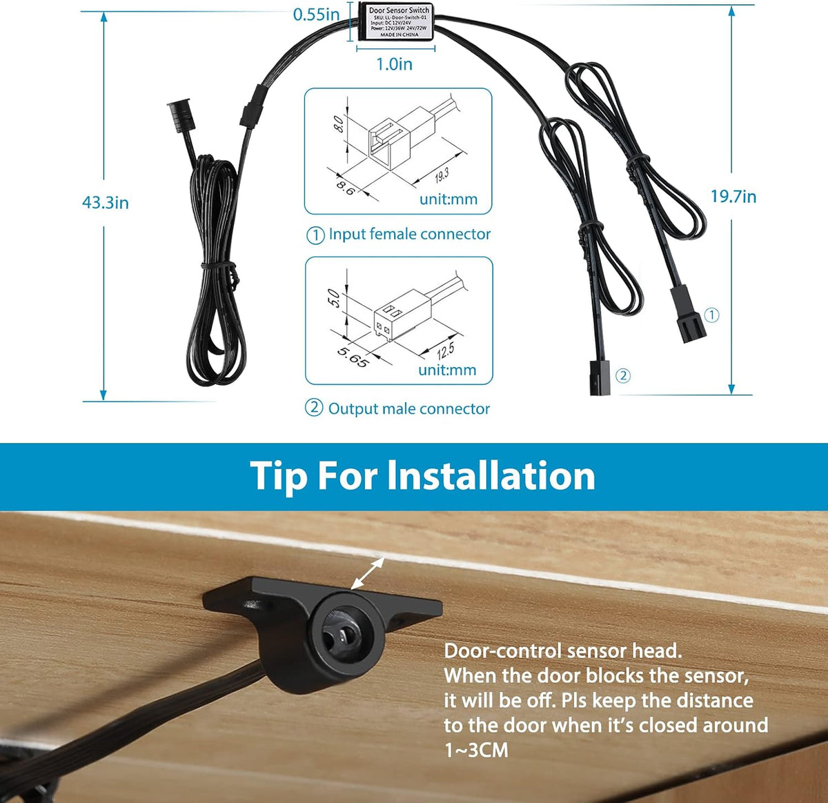 litever led safe lighting kit plug in. door, view 9